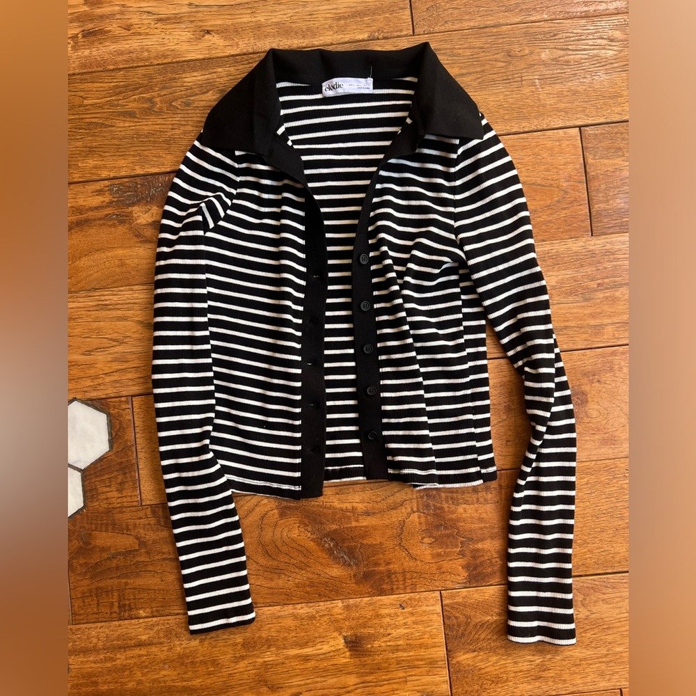 Elodie black and white stripe cardigan